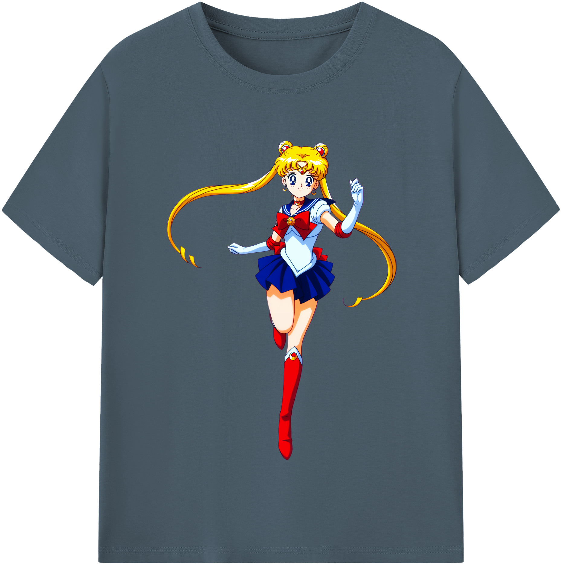 （画像用） 美少女戦士セーラームーン 月野 うさぎ つきの うさぎ Sailor Moon Tsukino Usagi 綿100％半袖Tシャツ（フロントプリント）